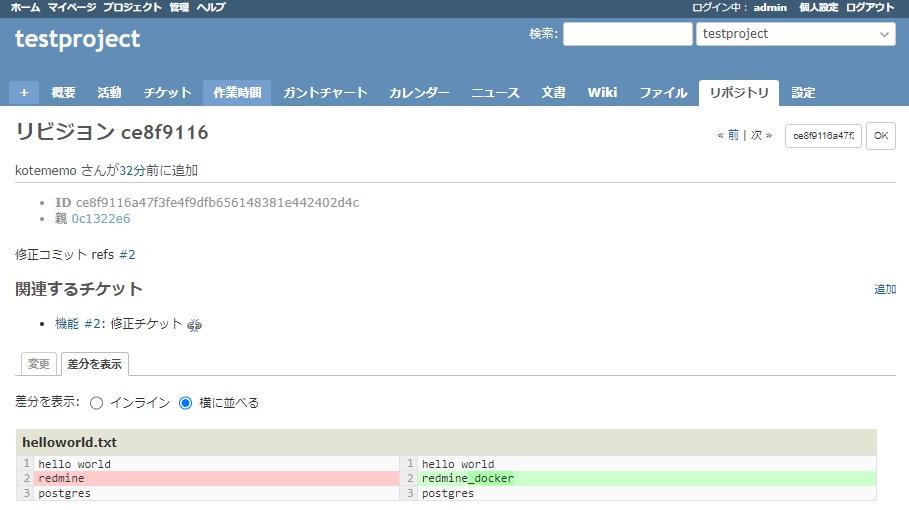 redmineリビジョン差分